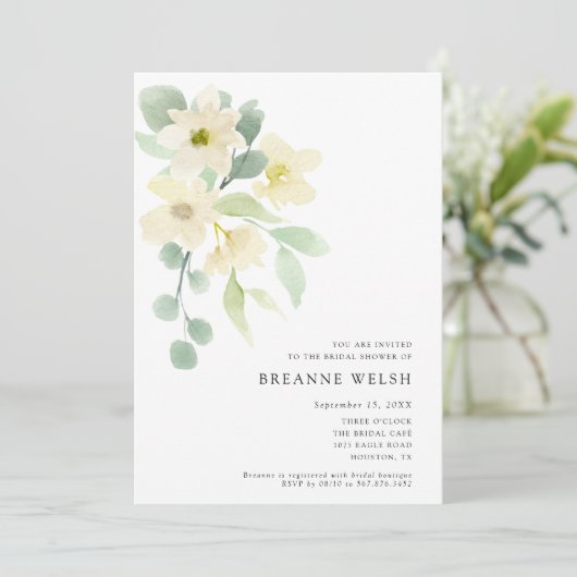 Elegant Simple Waterverf Greenery Vrijgezellenfees Kaart (Staand voorkant)