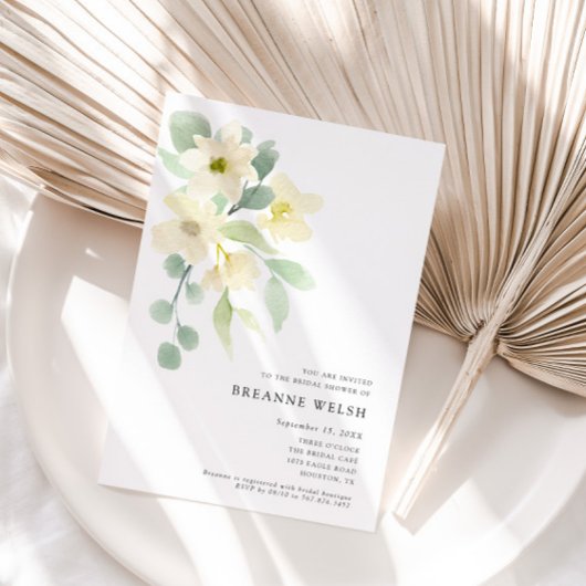 Elegant Simple Waterverf Greenery Vrijgezellenfees Kaart