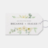 Elegant Simple Waterverf Greenery Wedding Favor Cadeaulabel (Voorkant (Horizontaal))