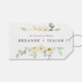 Elegant Simple Waterverf Greenery Wedding Favor Cadeaulabel