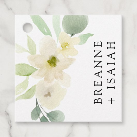 Elegant Simple Waterverf Greenery Wedding Favor G Bedankjes Labels (Voorkant)