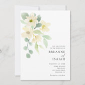 Elegant Simple Waterverf Greenery Wedding | Kaart (Voorkant)
