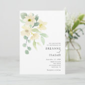 Elegant Simple Waterverf Greenery Wedding | Kaart (Staand voorkant)