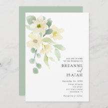 Elegant Simple Waterverf Greenery Wedding |