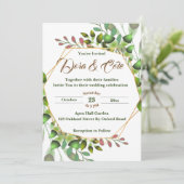 Elegant Simple Waterverf Greenery Wedding Kaart