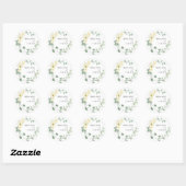 Elegant Simple Waterverf Greenery Wedding | Ronde Sticker (Vel)