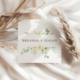 Elegant Simple Waterverf Greenery Wedding Servet