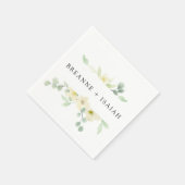 Elegant Simple Waterverf Greenery Wedding Servet (Hoek)