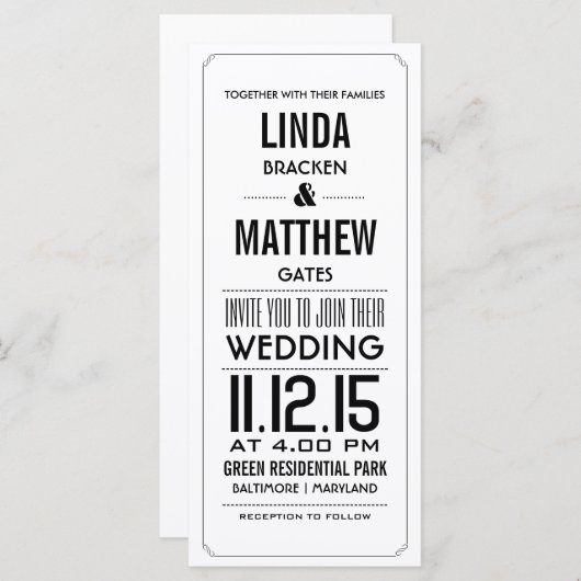 Elegant Simple Wedding Announcement Rack Kaart (Voorkant / Achterkant)