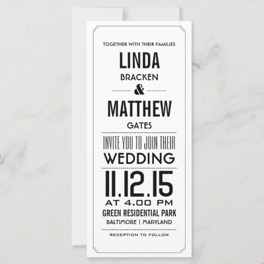 Elegant Simple Wedding Announcement Rack Kaart (Voorkant)