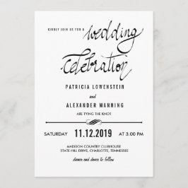 Elegant Simple Wedding Celebration Typografie Kaart