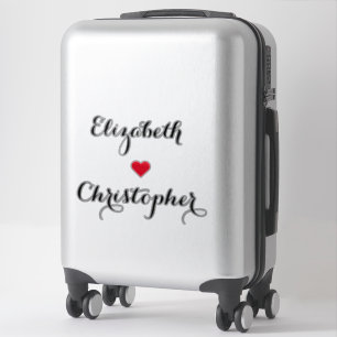 Elegant Simple Wedding Couple Pas getrouwd Luggage Sticker