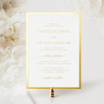 Elegant Simple Wedding Folie Uitnodiging<br><div class="desc">Elegant Simple Wedding Folie Invitation. Eenvoudig en stijlvol,  deze formele trouwuitnodiging kenmerkt een klastig grens en elegant kalligrafiemanuscript dat in echte gouden folie wordt geduwd.</div>