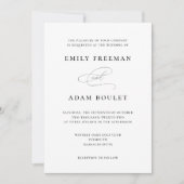 Elegant Simple Wedding Invitation Kaart (Voorkant)
