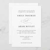 Elegant Simple Wedding Invitation Kaart (Voorkant / Achterkant)