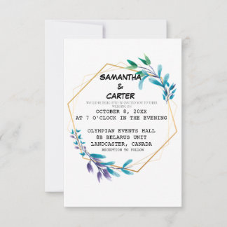 Elegant Simple Wedding Invitation Kaart