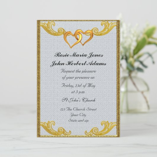 Elegant Simple Wedding Invitation Kaart (Staand voorkant)