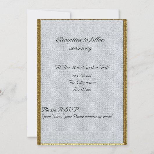 Elegant Simple Wedding Invitation Kaart (Achterkant)