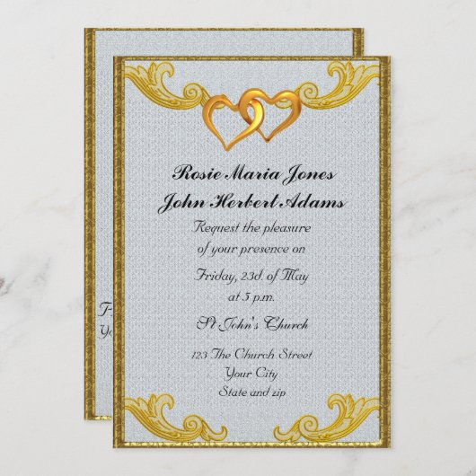 Elegant Simple Wedding Invitation Kaart (Voorkant / Achterkant)