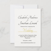 Elegant Simple Wedding Invitation Kaart (Voorkant)