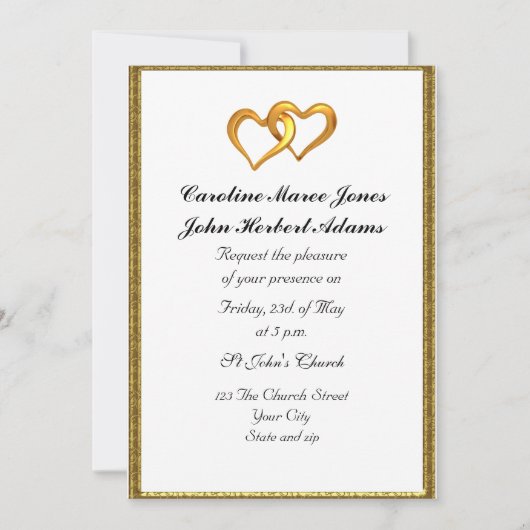 Elegant Simple Wedding Invitation White Kaart (Voorkant)