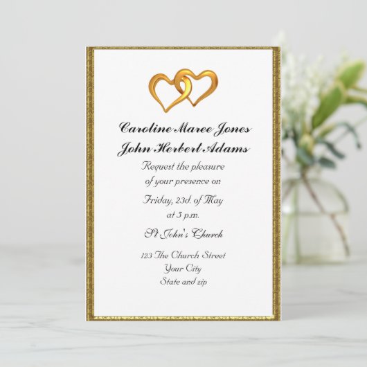 Elegant Simple Wedding Invitation White Kaart (Staand voorkant)