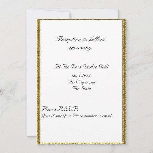 Elegant Simple Wedding Invitation White Kaart (Achterkant)