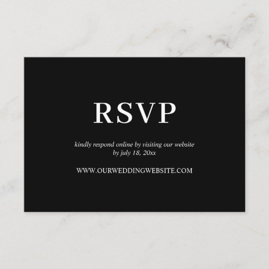 Elegant Simple Wedding Online RSVP Foto Informatiekaartje (Voorkant)