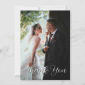 Elegant Simple Wedding Photo Champagne Gold Bedankkaart (Voorkant)