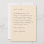 Elegant Simple Wedding Photo Champagne Gold Bedankkaart (Achterkant)