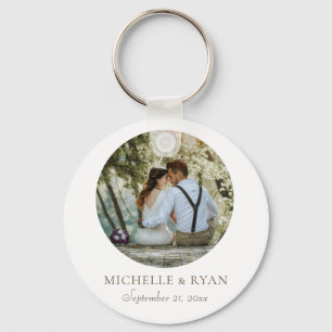 Elegant Simple Wedding Photo Favor Sleutelhanger