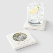 Elegant Simple Wedding Photo Favor Stenen Onderzetter (Zijkant)