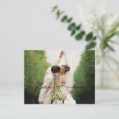 Elegant Simple Wedding Photo Hartelijk dank Briefkaart (Staand voorkant)