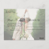 Elegant Simple Wedding Photo Hartelijk dank Briefkaart (Achterkant)