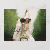 Elegant Simple Wedding Photo Hartelijk dank Briefkaart (Voorkant)
