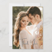 Elegant Simple Wedding Photo Terracotta Back Bedankkaart (Voorkant)