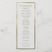 Elegant Simple Wedding Program met Gold Heart Programmakaart (Achterkant)