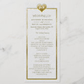 Elegant Simple Wedding Program met Gold Heart Programmakaart (Voorkant)