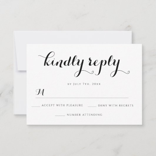 Elegant Simple Wedding RSVP Response Kaarten (Voorkant)