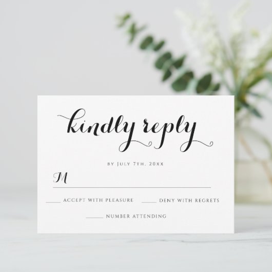 Elegant Simple Wedding RSVP Response Kaarten (Staand voorkant)