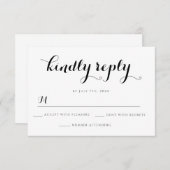 Elegant Simple Wedding RSVP Response Kaarten (Voorkant / Achterkant)