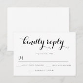 Elegant Simple Wedding RSVP Response Kaarten Kaartje (Voorkant / Achterkant)