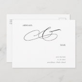 Elegant Simple Wedding Save the Date Announding Briefkaart (Voorkant / Achterkant)