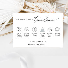 Elegant Simple Wedding-tijdlijn Informatiekaartje