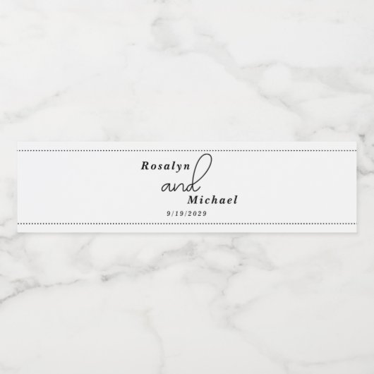 Elegant Simple Wedding Waterfles Etiket (Enkel label)