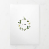 Elegant Simple White Daisy Floral Wedding Drieluik Uitnodiging (Cover)