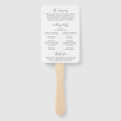 Elegant Simple White Daisy Floral Wedding Programm Handwaaier (Achterkant)