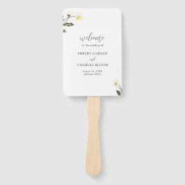 Elegant Simple White Daisy Floral Wedding Programm Handwaaier