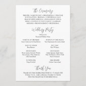 Elegant Simple White Daisy Floral Wedding Programmakaart (Achterkant)