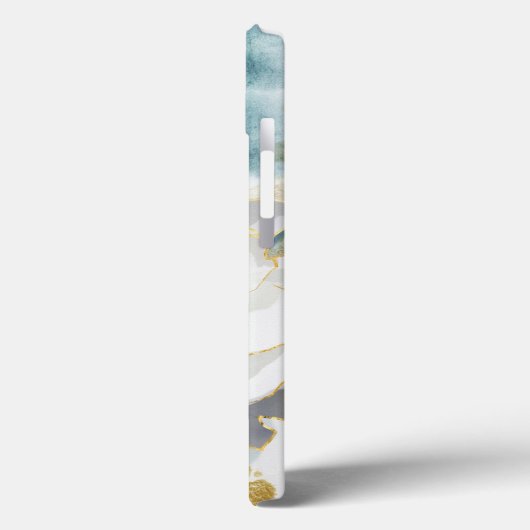 Elegant Simple White Flower Luxury Gold Waterverf Case-Mate iPhone Case (Achterkant / Links)